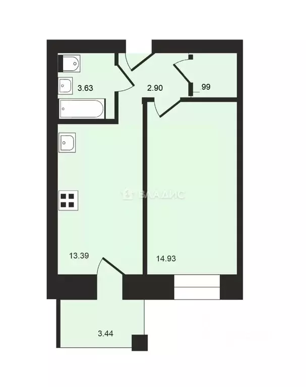1-к кв. Владимирская область, Владимир ул. Лакина, 2Г (40.0 м) - Фото 2