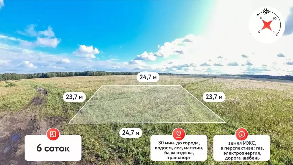 Участок в Тюменская область, Тюменский муниципальный округ, Новый кп  ... - Фото 1