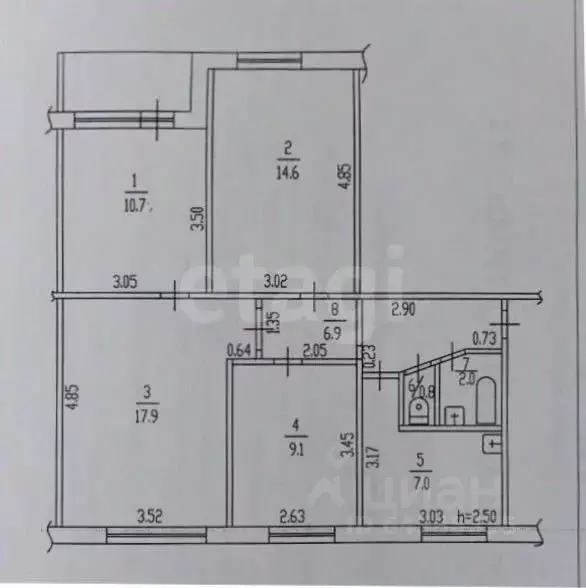 4-к кв. Алтайский край, Барнаул ул. Георгия Исакова, 232 (69.0 м) - Фото 2