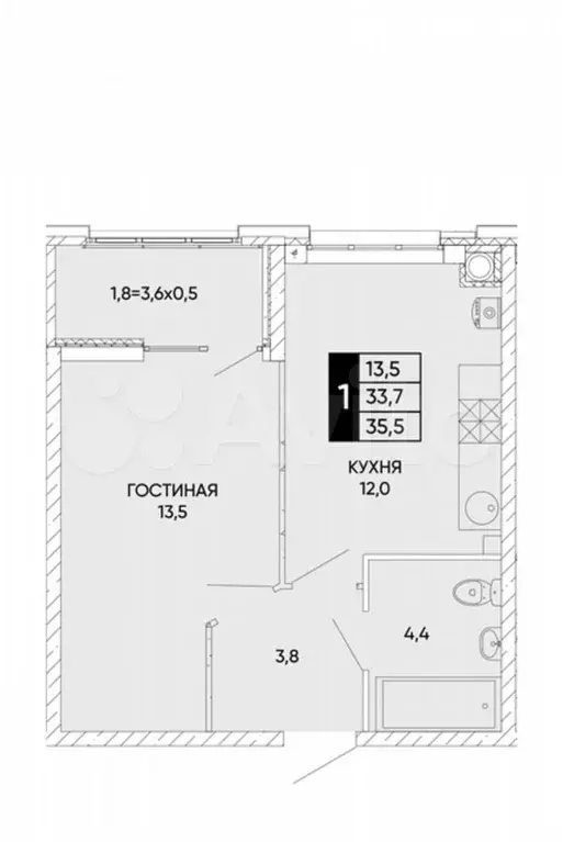 10 и более-к. квартира, 35 м, 14/24 эт. - Фото 0