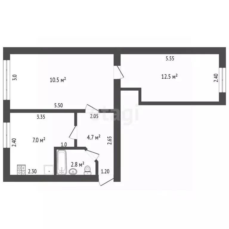 2-к кв. Ростовская область, Батайск ул. Клары Цеткин, 188 (43.0 м) - Фото 1
