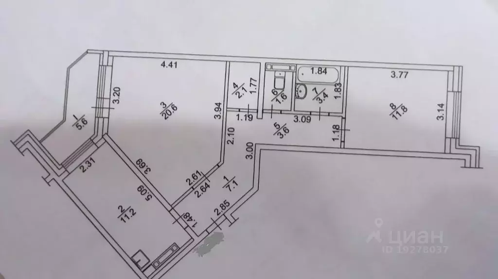 2-к кв. Томская область, Томск Дальне-Ключевская ул., 16А (64.0 м) - Фото 0