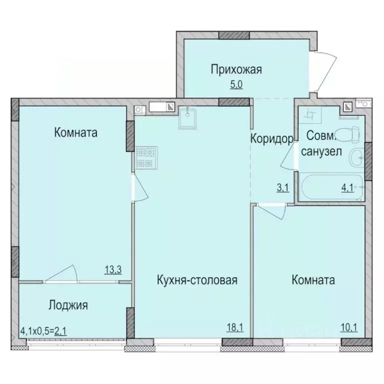 2-к кв. Удмуртия, Ижевск Камбарская ул., 94к3 (55.45 м) - Фото 0