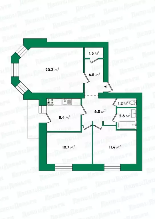 3-к кв. Кировская область, Киров ул. Труда, 24 (66.9 м) - Фото 2