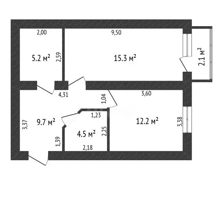 1-комнатная квартира: Обнинск, улица Любого, 11 (46.9 м) - Фото 1