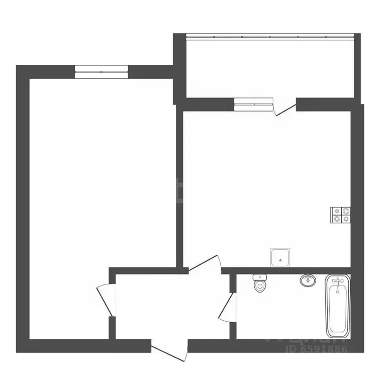 1-к кв. Тульская область, Тула ул. Героя России Зиничева, 3 (30.2 м) - Фото 2