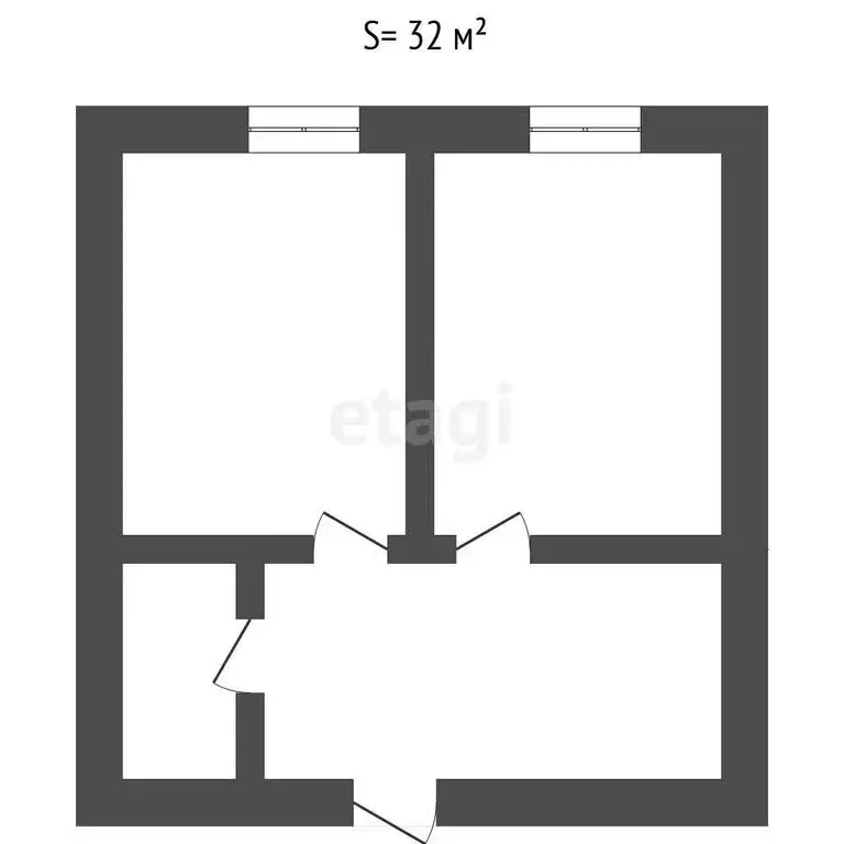1-комнатная квартира: село Упорово, Сибирская улица, 1Г (32 м) - Фото 1