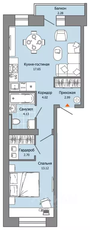 1-к кв. Пермский край, Пермь ул. Дзержинского, 35А (45.0 м) - Фото 1