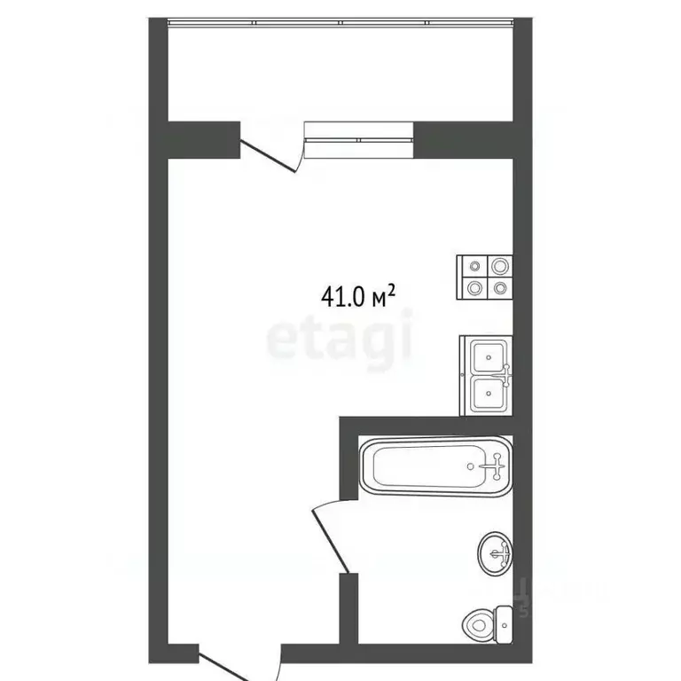 Студия Ростовская область, Ростов-на-Дону ул. Оганова, 20с3 (41.0 м) - Фото 2