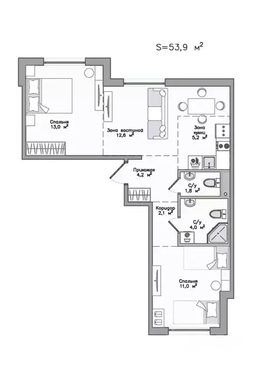 3-к кв. Карелия, Сортавала Советская ул., 5 (53.9 м) - Фото 1