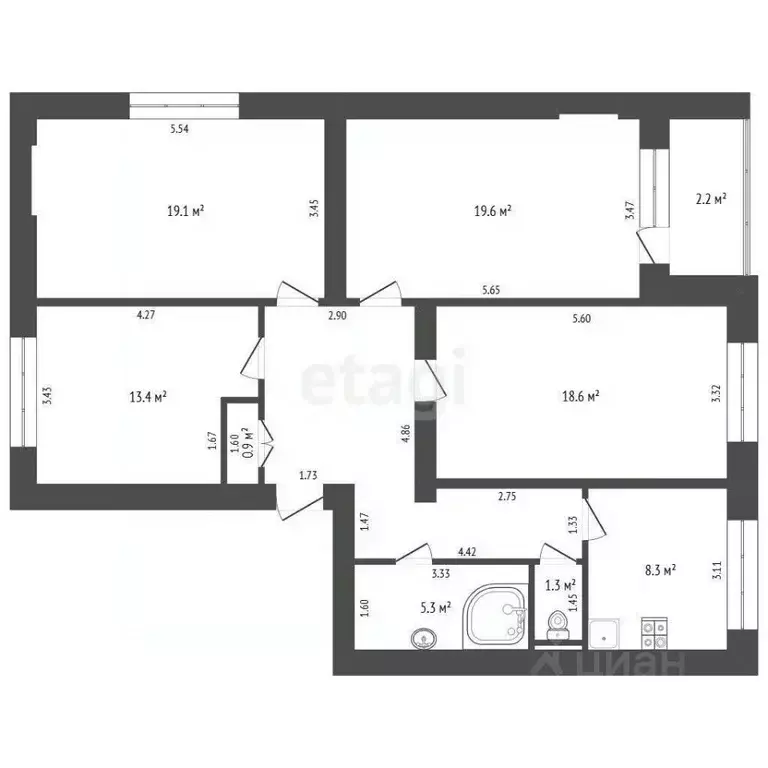 4-к кв. Калининградская область, Калининград Зоологическая ул., 15 ... - Фото 2