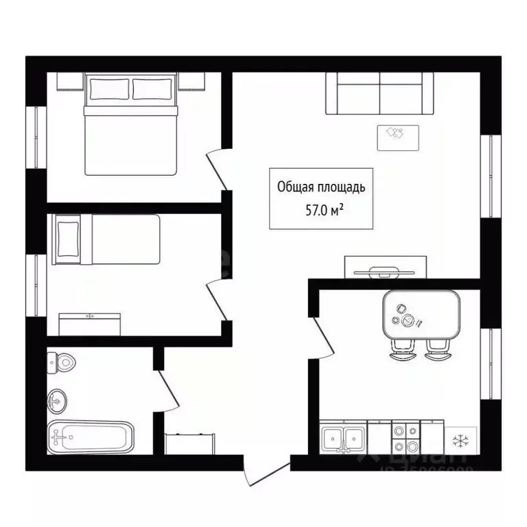 3-к кв. Алтай, Майминский район, с. Майма ул. Энергетиков (57.0 м) - Фото 2