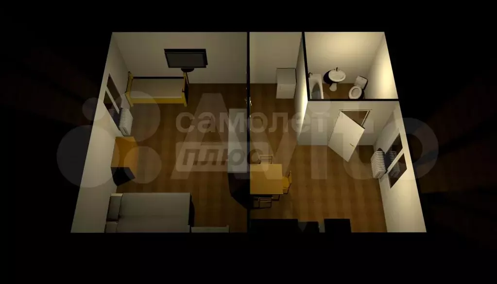 1-к. квартира, 34,5 м, 1/1 эт. - Фото 0