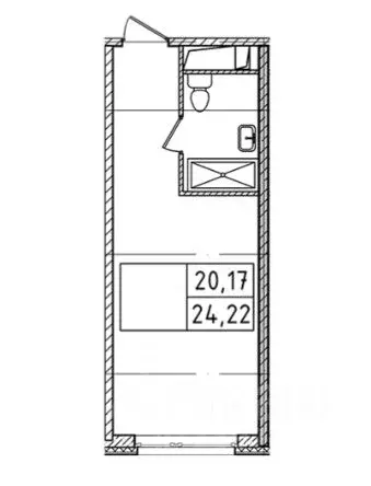 Студия Санкт-Петербург просп. Энергетиков, 8к2 (24.22 м) - Фото 1