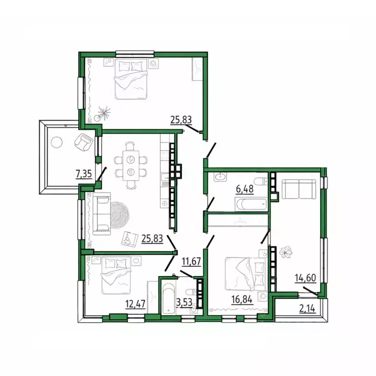 3-к кв. Крым, Белогорск  (112.79 м) - Фото 1