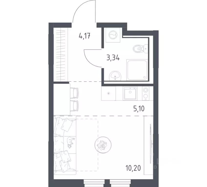 Студия Московская область, Ленинский городской округ, Мисайлово пгт, ... - Фото 1