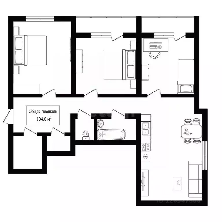 3-к кв. Новосибирская область, Бердск ул. Красная Сибирь, 128 (104.0 ... - Фото 2
