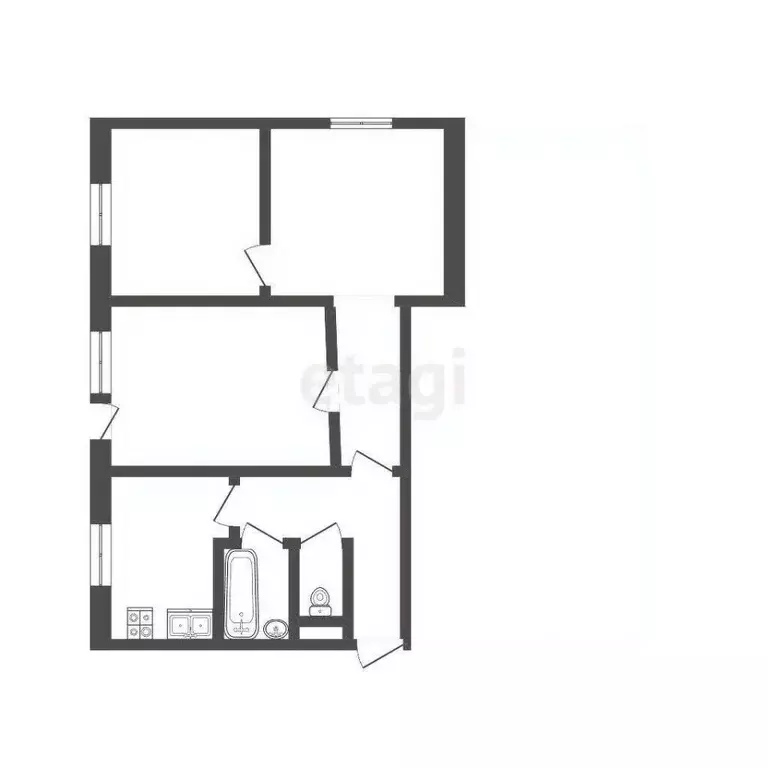 3-к кв. Калининградская область, Калининград Банковская ул., 25 (51.3 ... - Фото 1