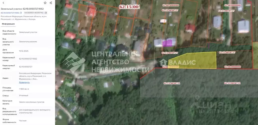 Участок в Рязанская область, Рязанский муниципальный округ, с. Казарь ... - Фото 2