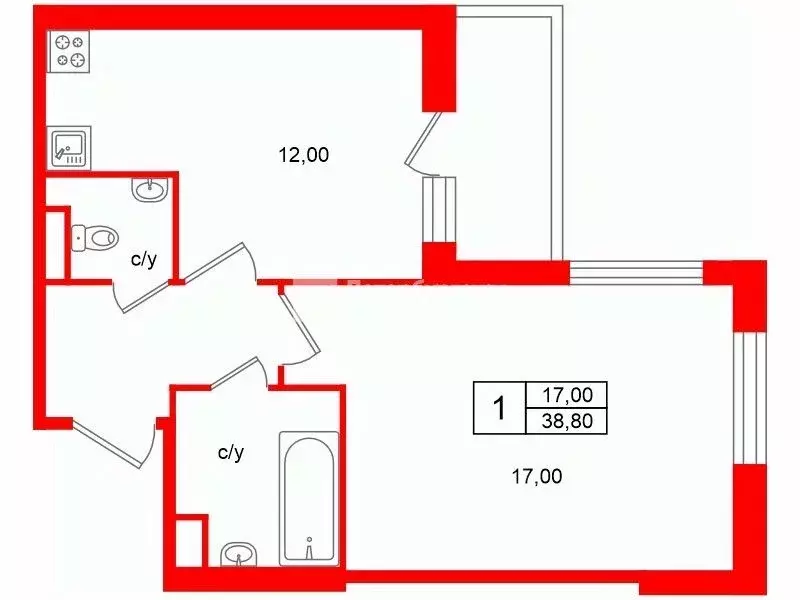 1-к кв. Санкт-Петербург просп. Ветеранов, 173к7 (38.8 м) - Фото 1