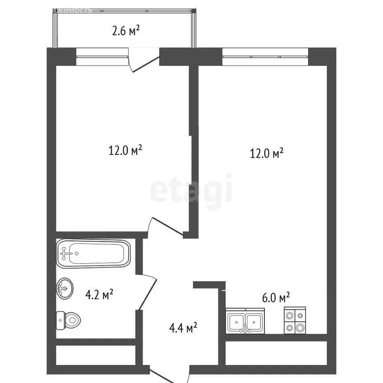 1-комнатная квартира: Тюмень, Полевая улица, 108 (39 м) - Фото 0