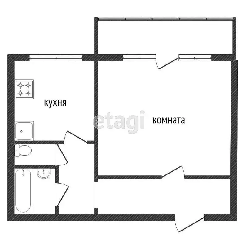 1-комнатная квартира: Златоуст, улица 40-летия Победы, 42 (40.7 м) - Фото 0