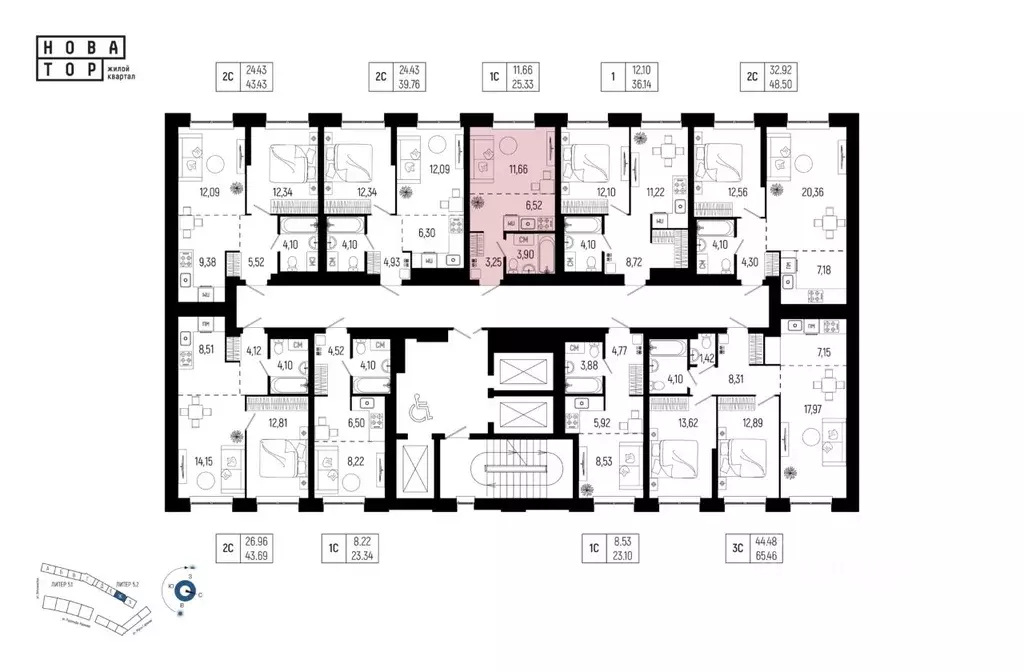 1-к кв. Башкортостан, Уфа Глумилино-1 мкр, Новатор жилой комплекс ... - Фото 2