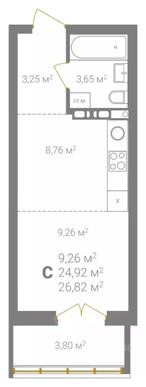 Студия Нижегородская область, Нижний Новгород Ветеринарная ул. (26.82 ... - Фото 2