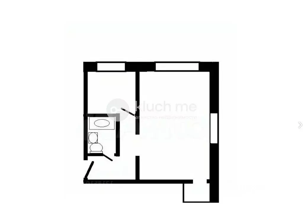 1-к кв. Татарстан, Казань Окольная ул., 17б (31.9 м) - Фото 2