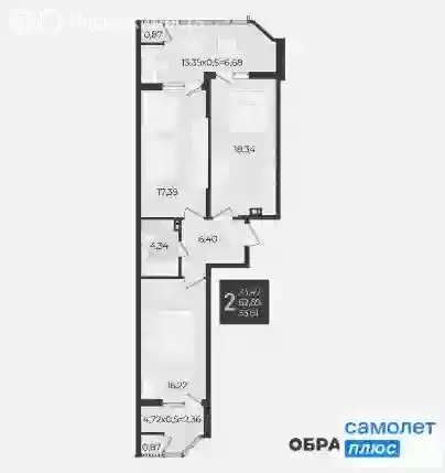 2-комнатная квартира: Краснодар, Штурвальная улица, 10 (73.3 м) - Фото 0