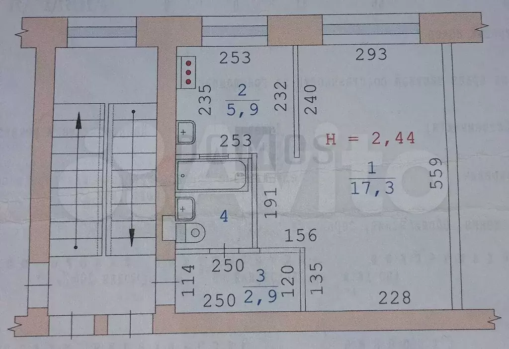 1-к. квартира, 30 м, 5/5 эт. - Фото 0