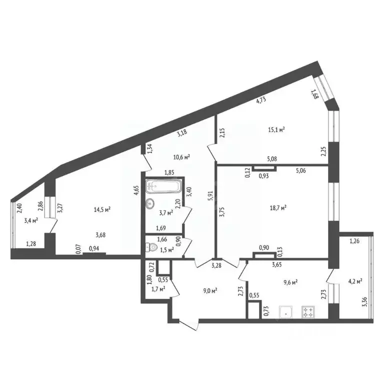 3-к кв. Башкортостан, Уфа Бакалинская ул., 19 (90.0 м) - Фото 2