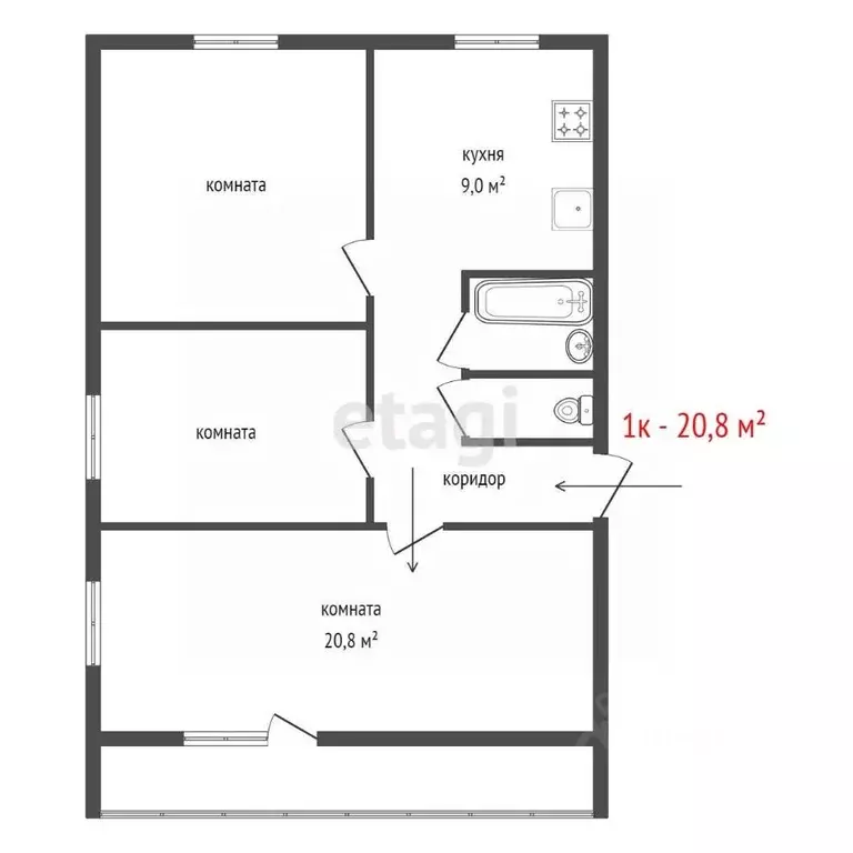 Комната Свердловская область, Екатеринбург Пионерский жилрайон, пер. ... - Фото 2