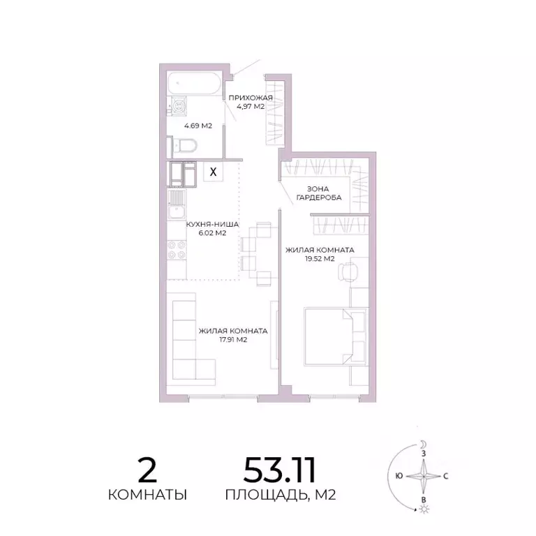 2-к кв. Пензенская область, Пенза Побочинская ул., с18 (53.11 м) - Фото 0