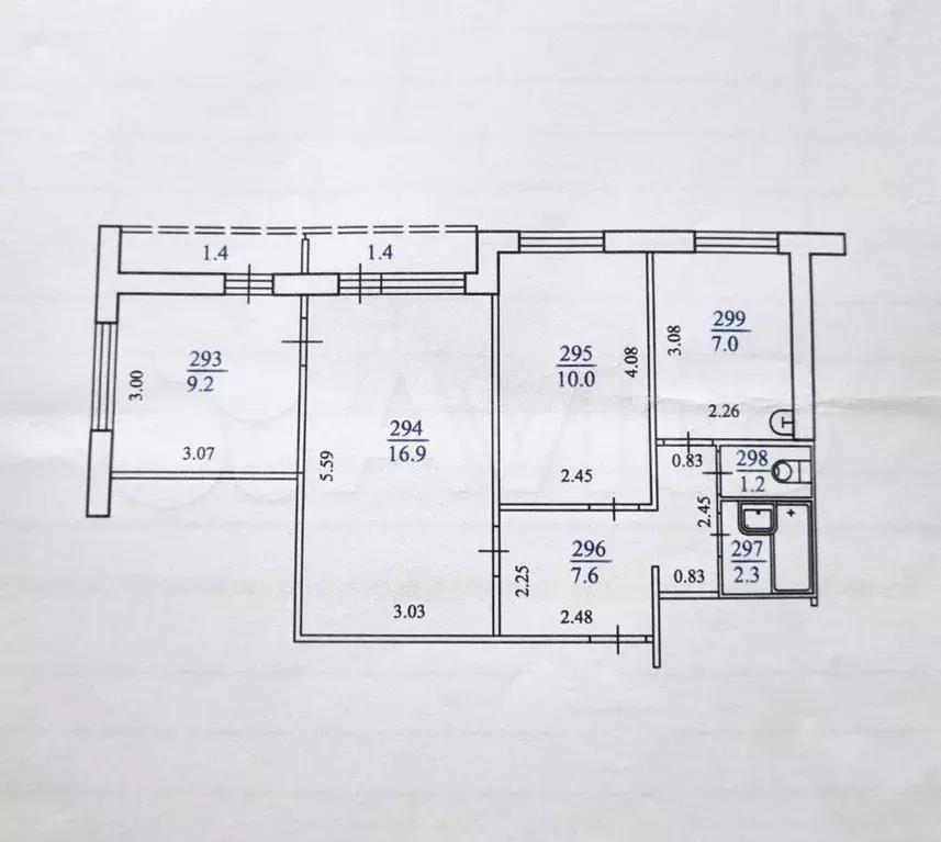 3-к. квартира, 55 м, 3/5 эт. - Фото 0