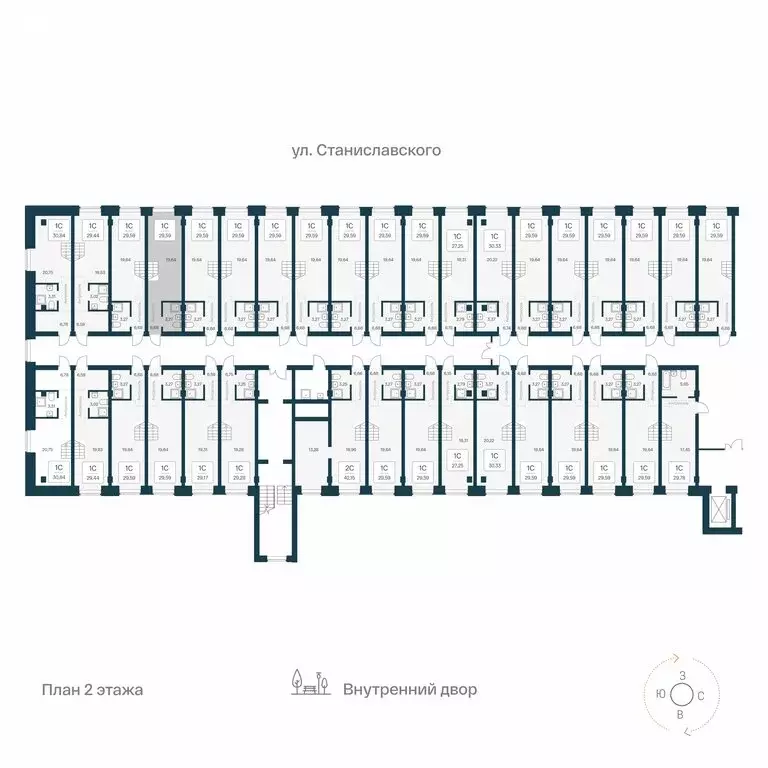 Квартира-студия: Новосибирск, улица Станиславского, 25 (29.59 м) - Фото 1