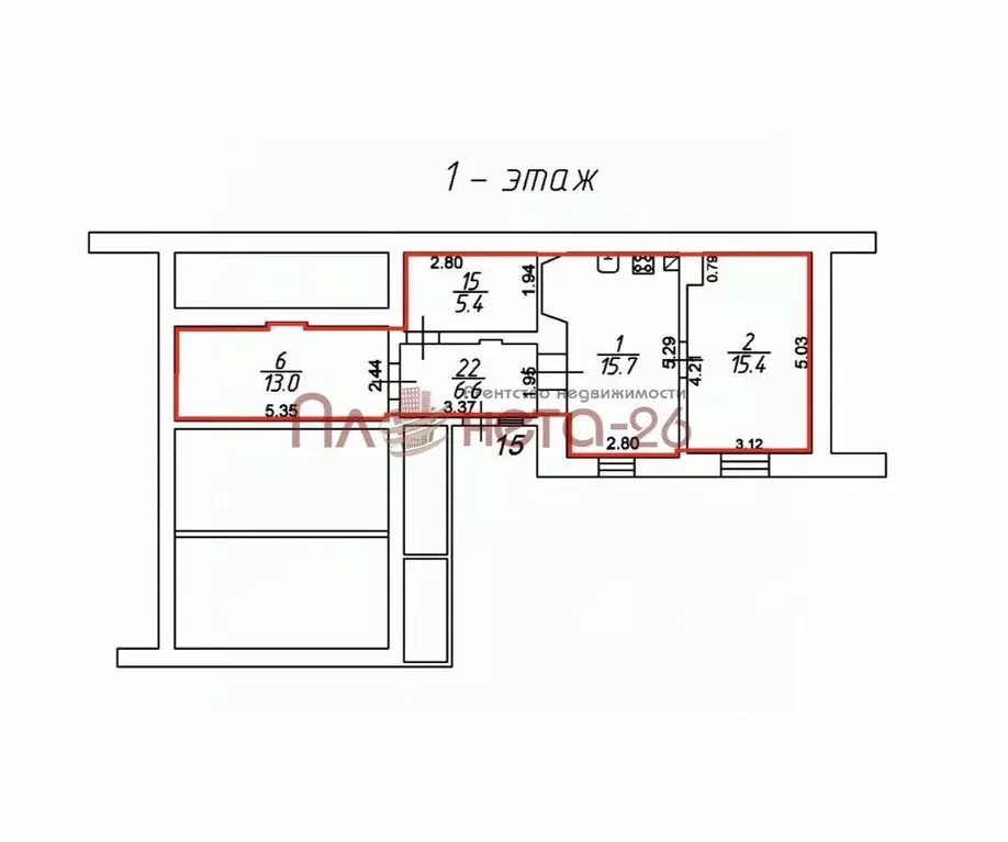 2-к кв. Ставропольский край, Пятигорск просп. Кирова, 15 (56.1 м) - Фото 2