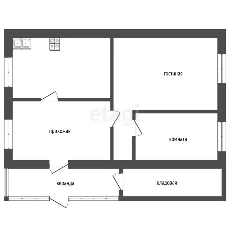 Дом в посёлок Сетово, Озёрная улица (58.8 м) - Фото 1