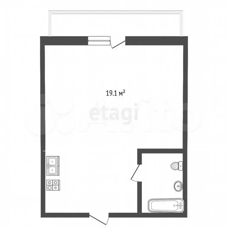 Квартира-студия, 19,1 м, 3/3 эт. - Фото 0