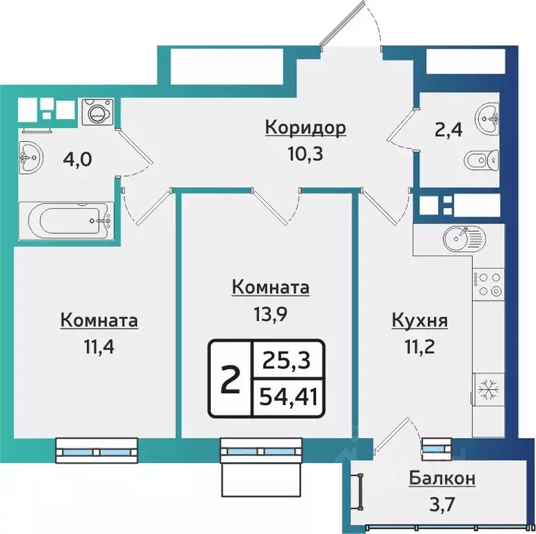 2-к кв. Удмуртия, Ижевск Аэропорт жилрайон, Артнова жилой комплекс ... - Фото 0