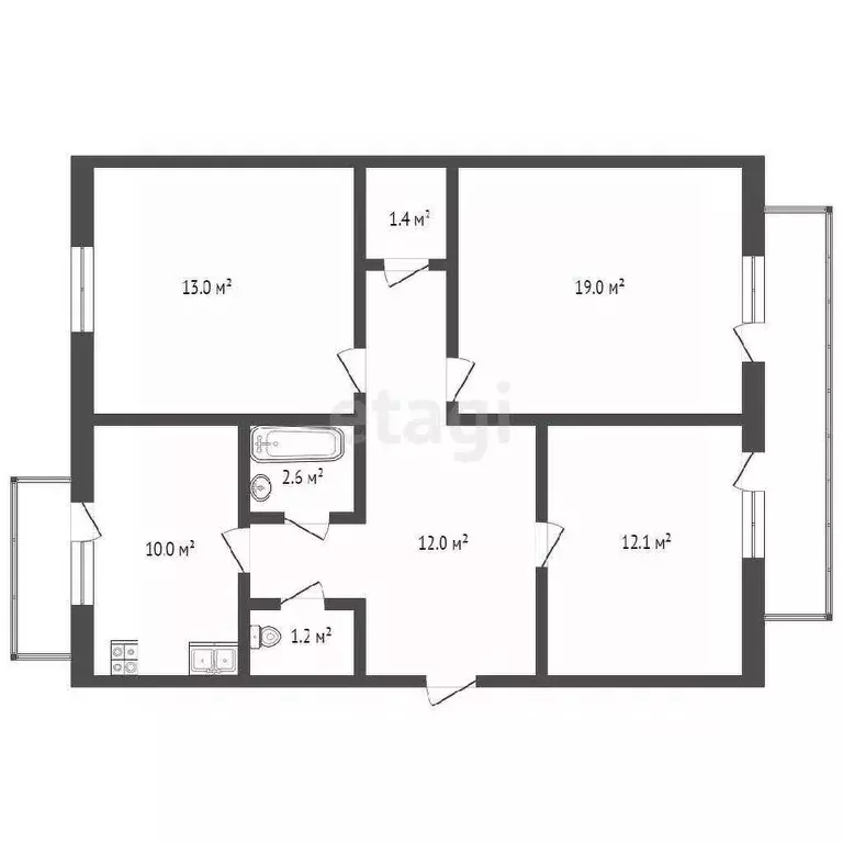 3-к кв. Севастополь ул. Александра Маринеско, 25 (72.5 м) - Фото 1