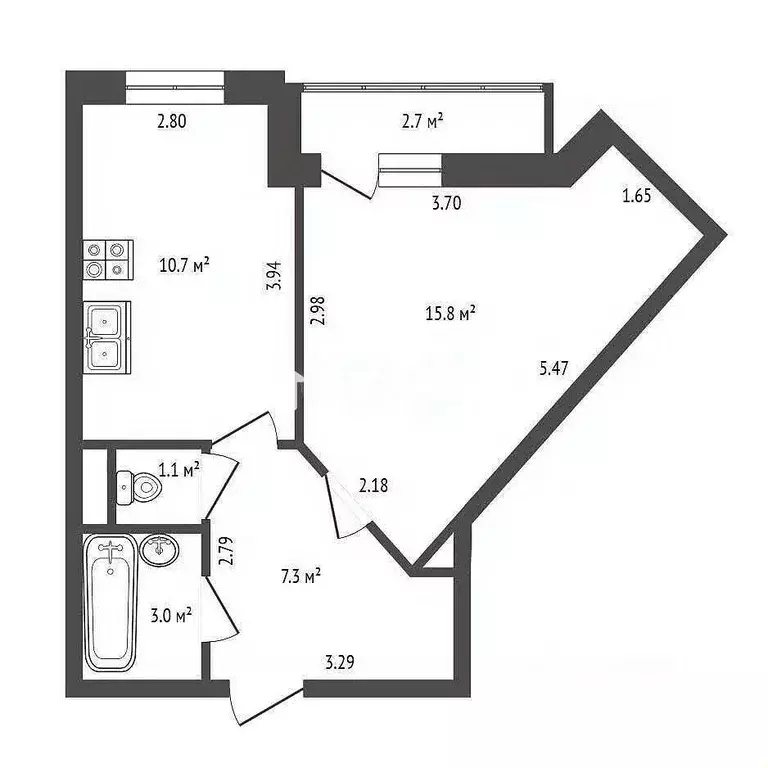 1-к кв. Санкт-Петербург ул. Крыленко, 13к4 (37.7 м) - Фото 2