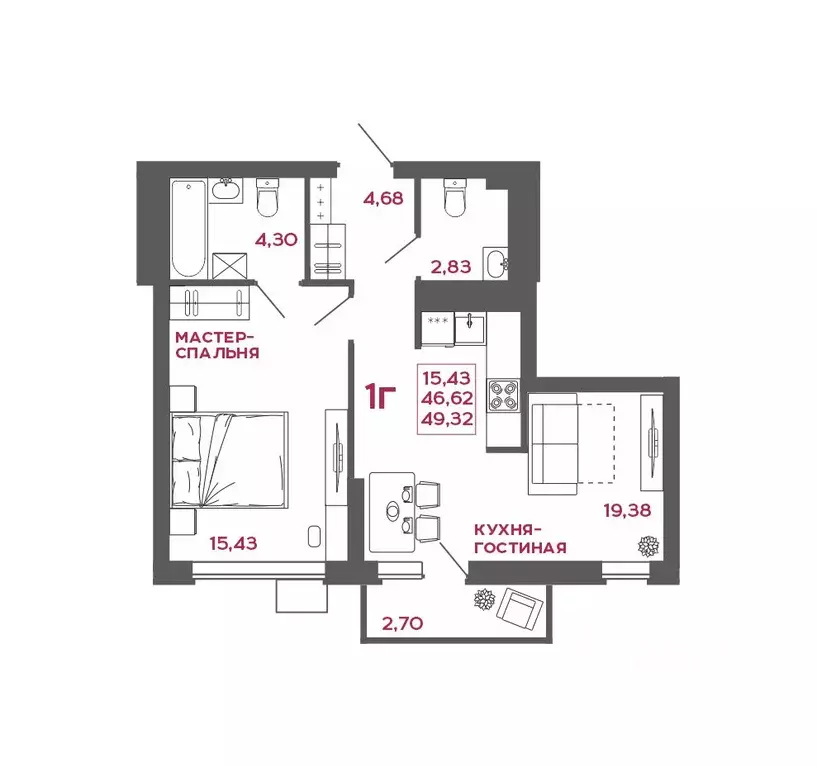 1-к кв. Пензенская область, Пенза Микрорайон Новобережье жилой ... - Фото 1