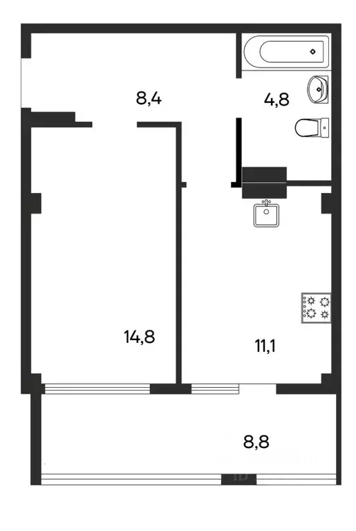1-к кв. Крым, Бахчисарай ул. Мира, 22 (47.9 м) - Фото 1