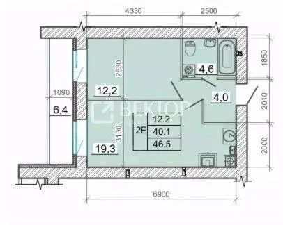 2-к кв. Ивановская область, Иваново просп. Шереметевский, 94А (46.0 м) - Фото 2