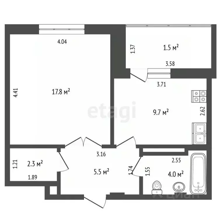 1-к кв. Забайкальский край, Чита Алданская ул., 11 (39.3 м) - Фото 2