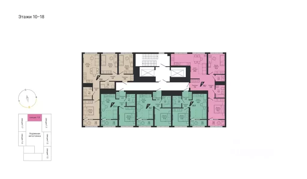 1-к кв. Свердловская область, Екатеринбург Вторчермет жилрайон,  (37.4 ... - Фото 2