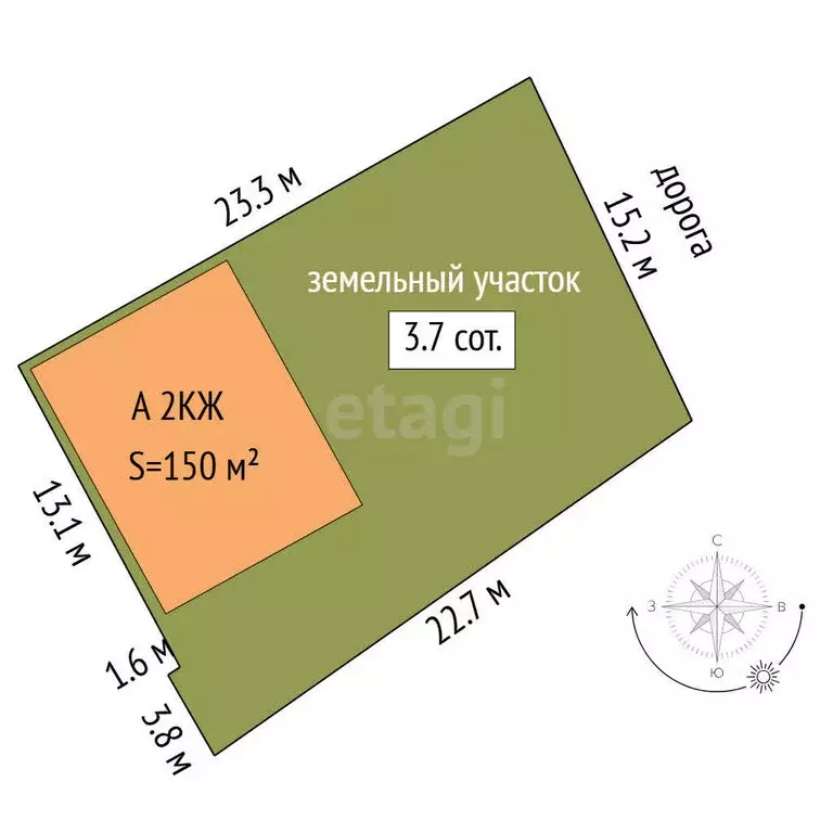 Дом в Тюмень, ТСН Строитель-1, улица Дружбы (150 м) - Фото 1
