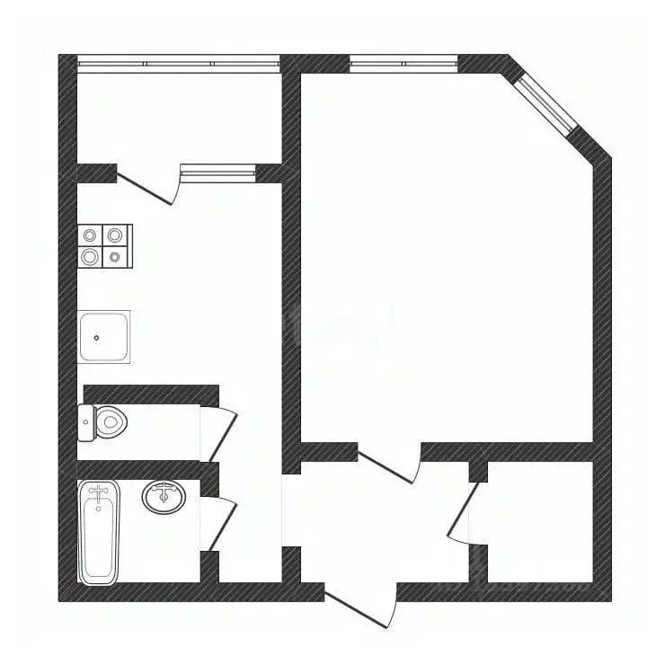 1-к кв. Тверская область, Тверь ул. Хромова, 27 (43.0 м) - Фото 2