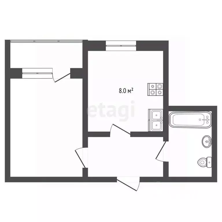 1-к кв. Ставропольский край, Пятигорск ул. Пальмиро Тольятти (36.0 м) - Фото 2